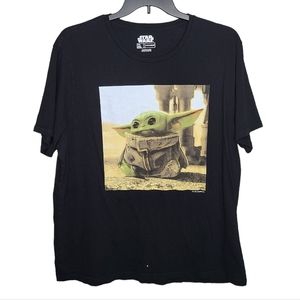 Fifth Sun Star Wars Baby Yoda The Mandalorian Black Graphic Tshirt 2XL